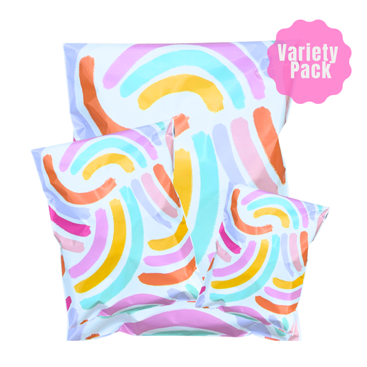 Bright Rainbow Variety Pack Poly Mailers | 36/75/150