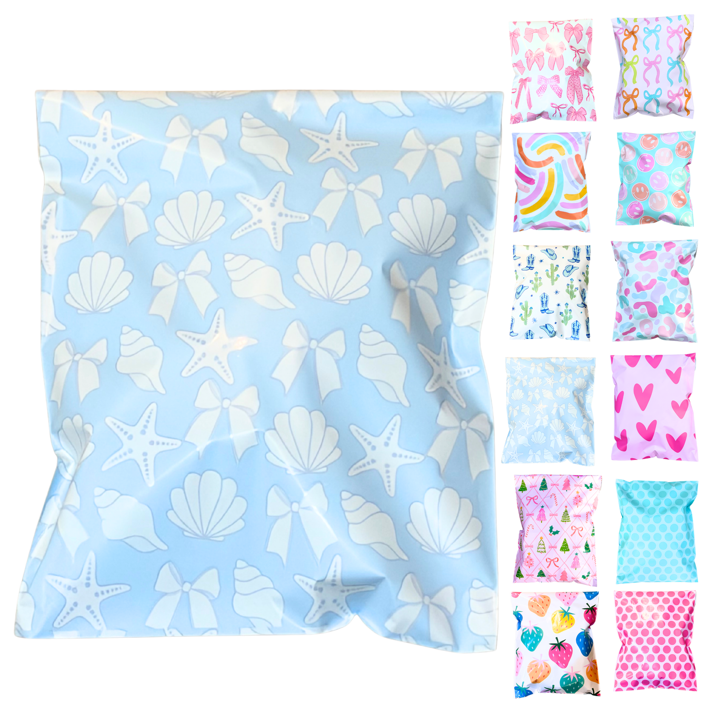 Ocean Shell Variety Pack Poly Mailers | Cute Variety Pack 36/75/150