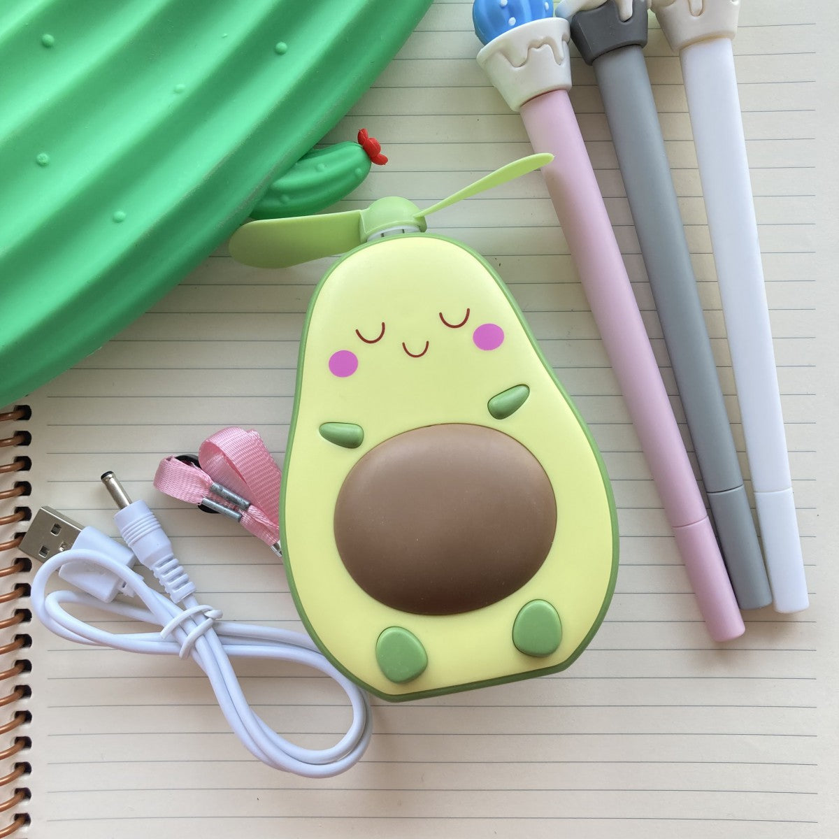 Cute Avocado - Mirrored Fan Brown