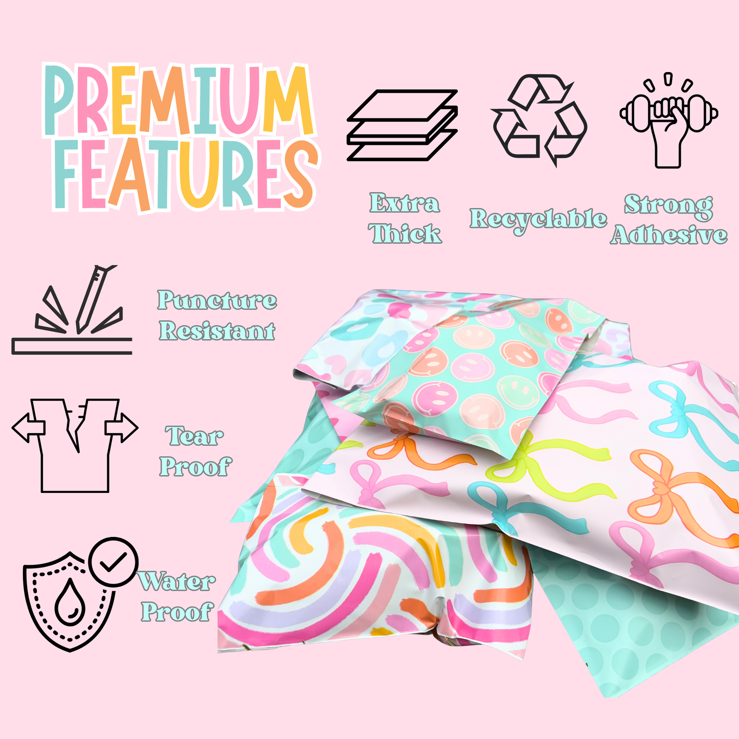 Ocean Shell Variety Pack Poly Mailers | Cute Variety Pack 36/75/150